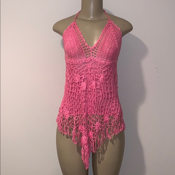 Handmade knit halter top - Picture 2 of 8